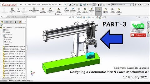 Solidworks Assembly Courses | Designing a Pneumatic Pick & Place Mechanism #1 (Part 3 of 10)