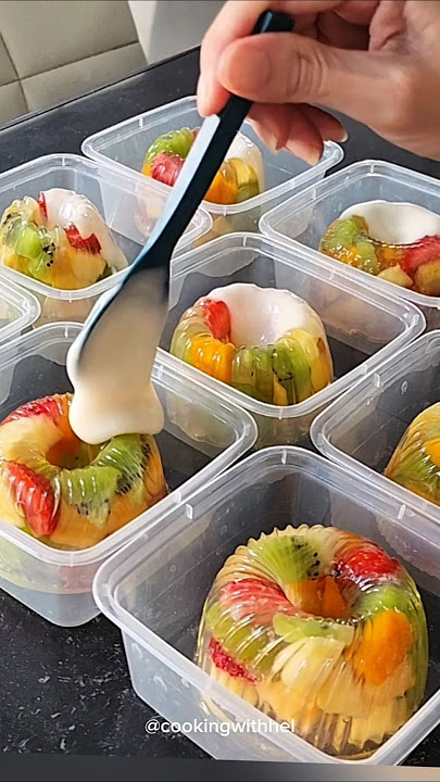 Puding kaca buah dengan saos salad, resep klik ▶️☝️