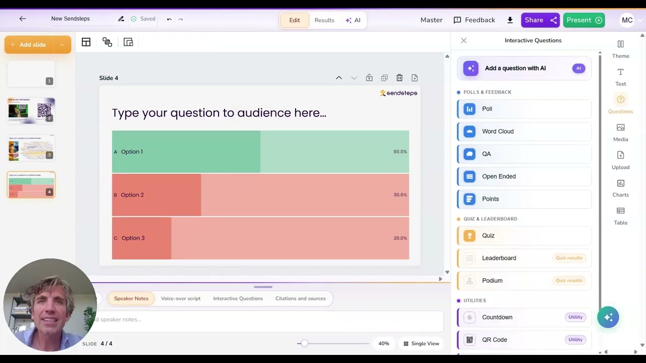 Create Interactive Presentations with or without AI | Sendsteps