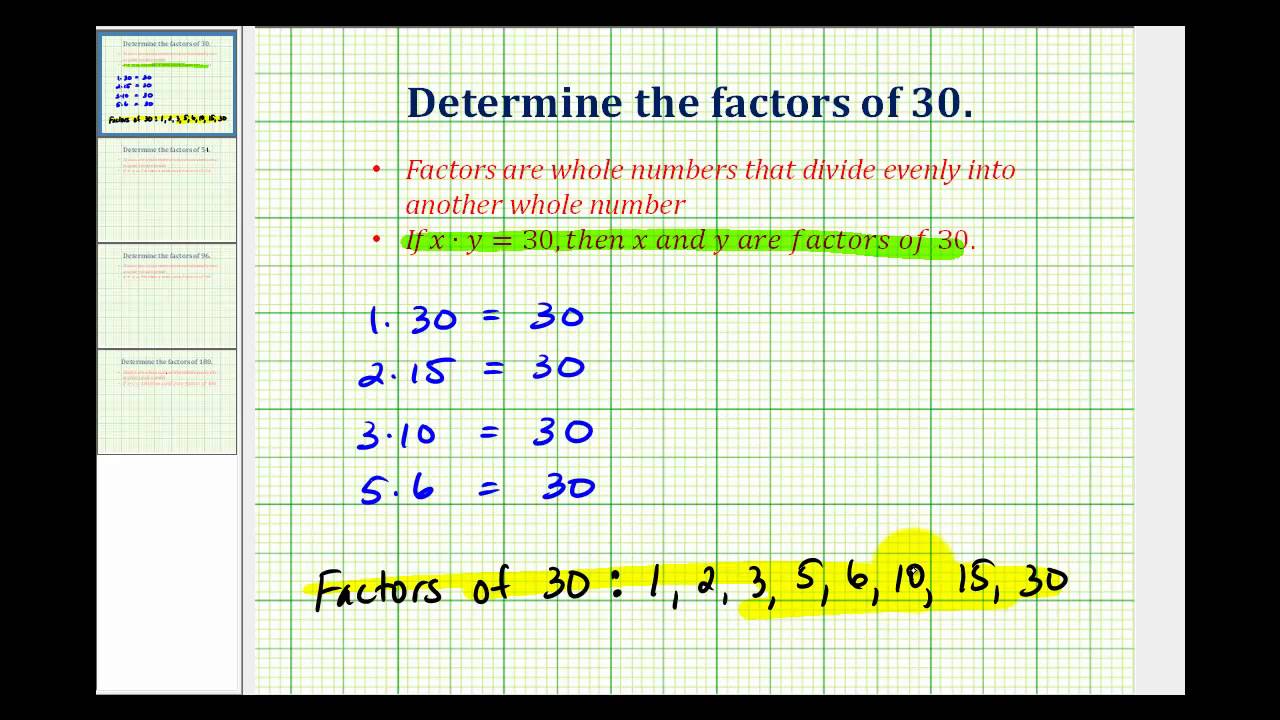 Ex 1: Determine Factors Of A Number - Youtube