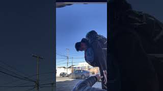 Girl With Backpacks Gets Knocked Over by Friends