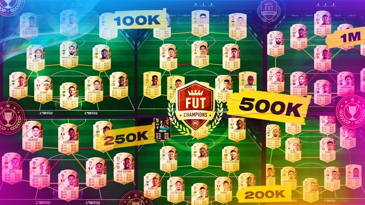 FIFA 22 ALL BEST FUT CHAMPIONS TEAMS! 100K, 150K, 200K, 250K, 500K, 1M
