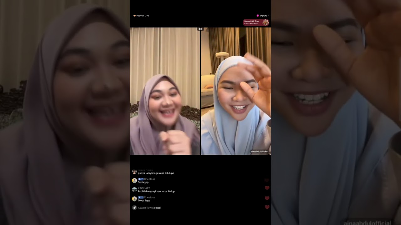 Aina Abdul live tiktok