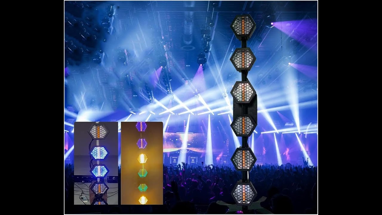 Mini Port Flower linear retro light con Baule Flight Case da 4 pezzi LAMPADA LED RGB