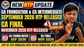 CA Exam September 2026 & November 2026 RTP Released by ICAI | How to Download ICAI RTP