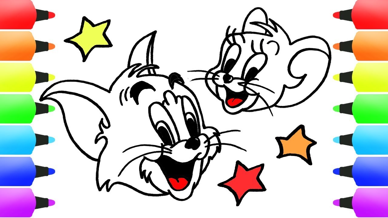 Tom Jerry Coloring Page And Easy Drawing How To Draw Tom And Jerry Art For Kids