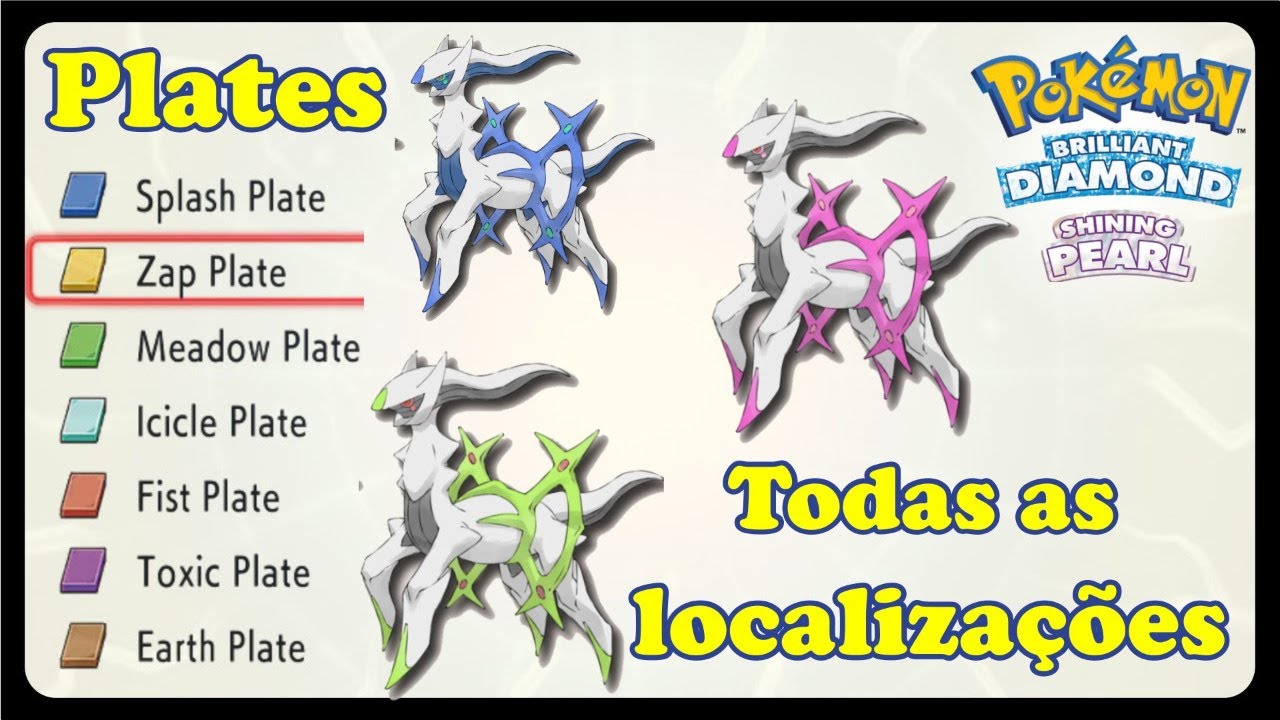 Onde encontrar todos os Plates do Arceus em Pokémon Brilliant Diamond e