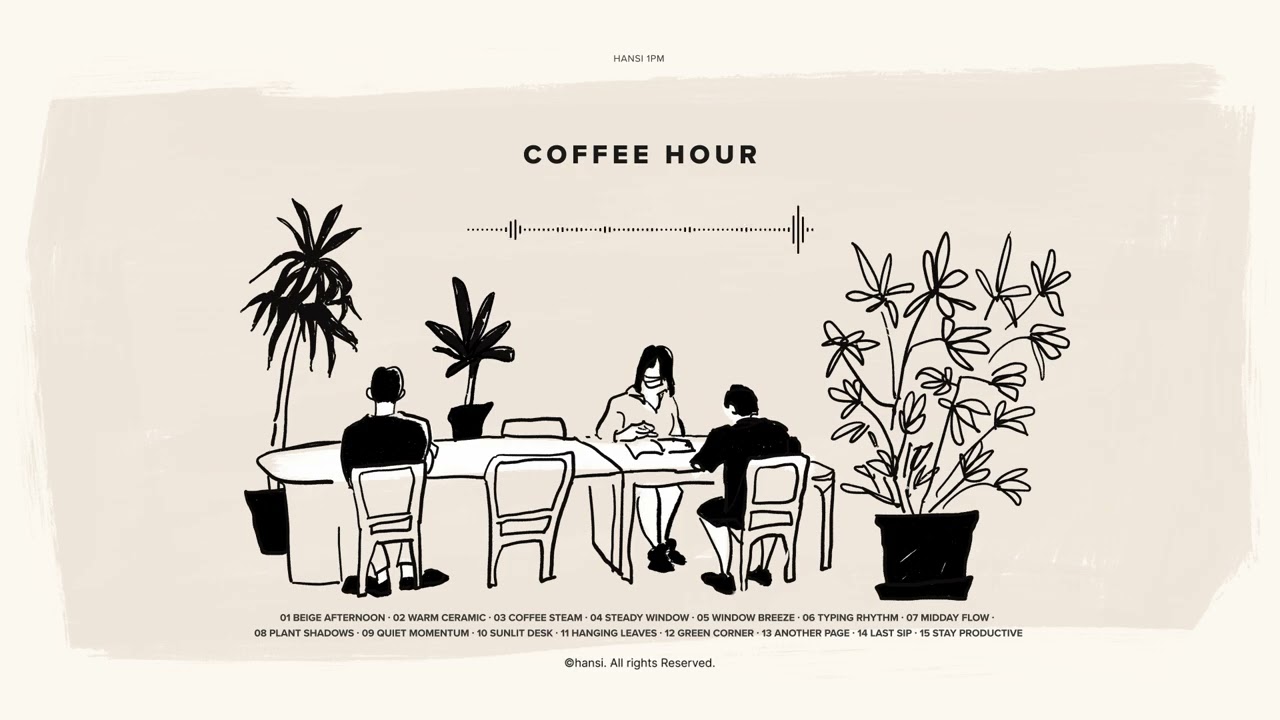 Playlist | 1PM Coffee Hour☕ — Cafe Lofi for Work & Study (1 Hour)