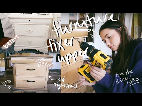 DIY FURNITURE FLIP | thrifting an old nightstand & giving it a MAJOR glow up ✨