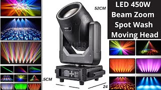 350W 17R Beam Spot Moving Head Light  Full-Feature DMX Lighting with Rainbow, Frost, Prism and Zoom 