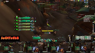 World of Warcraft Multiboxing - Freehold +9 - Brewmaster, Mistweaver 3 x hunters