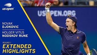 Novak Djokovic vs Holger Vitus Nodskov Rune Extended Highlights | 2021 US Open Round 1
