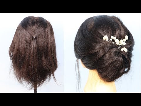 beautiful-wedding-hairstyle-for-short-hair-|-hairstyles-for-short-hair-|-prom-hairstyles-|-messy-bun