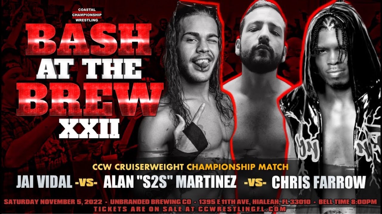 Chris Farrow vs. Jai Vidal vs.  S2S, Cruiserweight Title, Bash 22, Hialeah, FL 11.5.22 (Full Match)