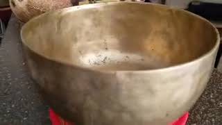 Authentic antique singing bowl 222 Hz and 629Hz
