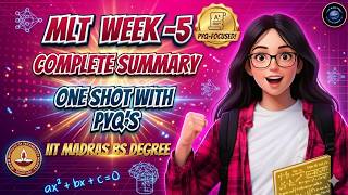 MLT Week 5 Full Explanation | IIT Madras BS Degree | Machine Learning Techniques MLT PYQ'S
