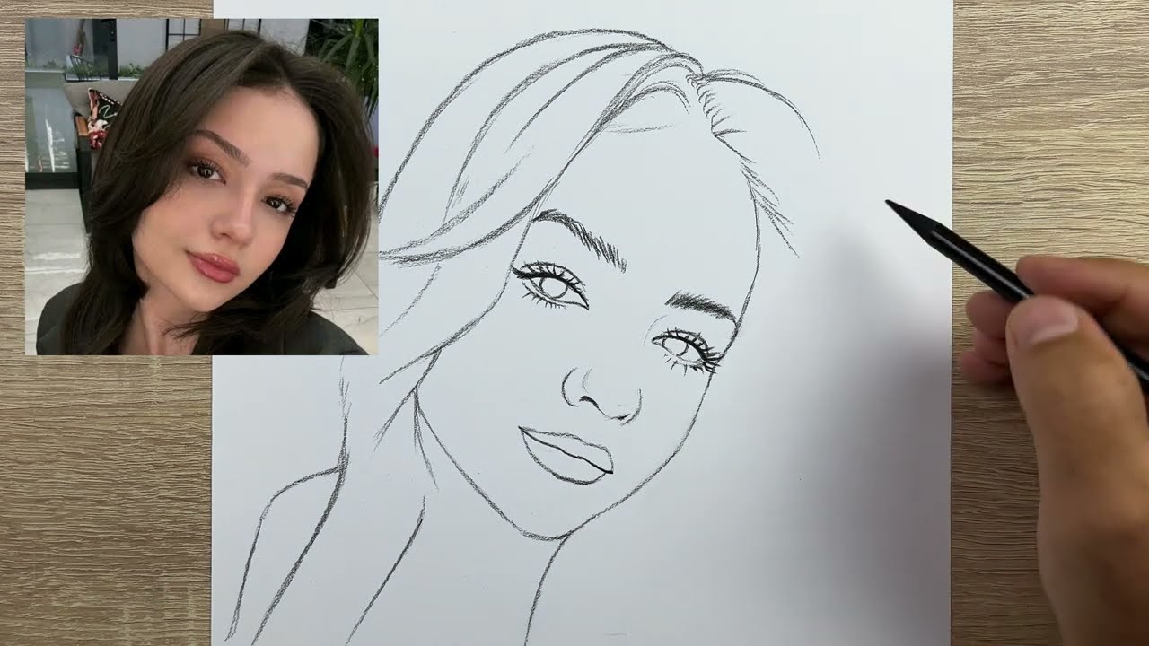 Adım Adım Feride Özdinç Karakalem Portre Nasıl Çizilir Portre Taslak çıkarma 1.Bölüm