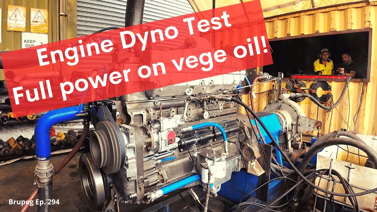 Brupeg's Engine Dyno Test Full power on Vege oil Project Brupeg Ep
