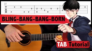Bling-Bang-Bang-Born by Creepy Nuts (MASHLE) (EASY FINGERSTYLE Guitar Tab)