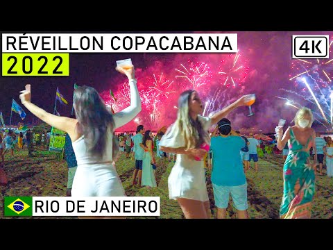 🇧🇷 חגיגת ראש השנה 2022 בריו דה ז&rsquo;נרו | Revéillon de Copacabana, ברזיל |【4K】