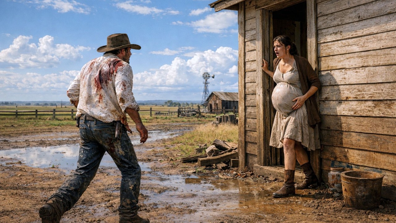 FAZENDEIRO SOLITÁRIO E BALEADO E MULHER GRAVIDA VIUVA LHE DAR ABRIGO....