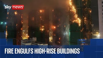 Fire engulfs high-rise building in Hong Kong