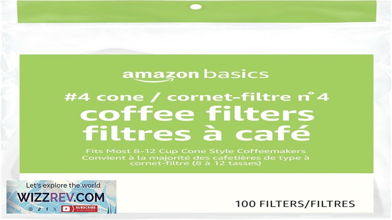 Amazon Basics Number 4 Cone Coffee Filters for 8 12 Cup Coffee Makers
