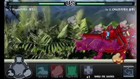 Dino Robot Battle Field - Tyranno Red VS Tricera Blue - Game Play - 2015