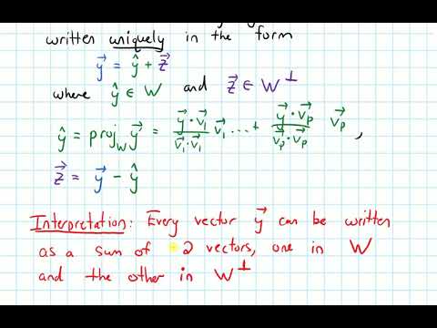 6.2-6.3 Orthogonal Sets, Projections, Matrices--Orthogonal Projections (Video 3)