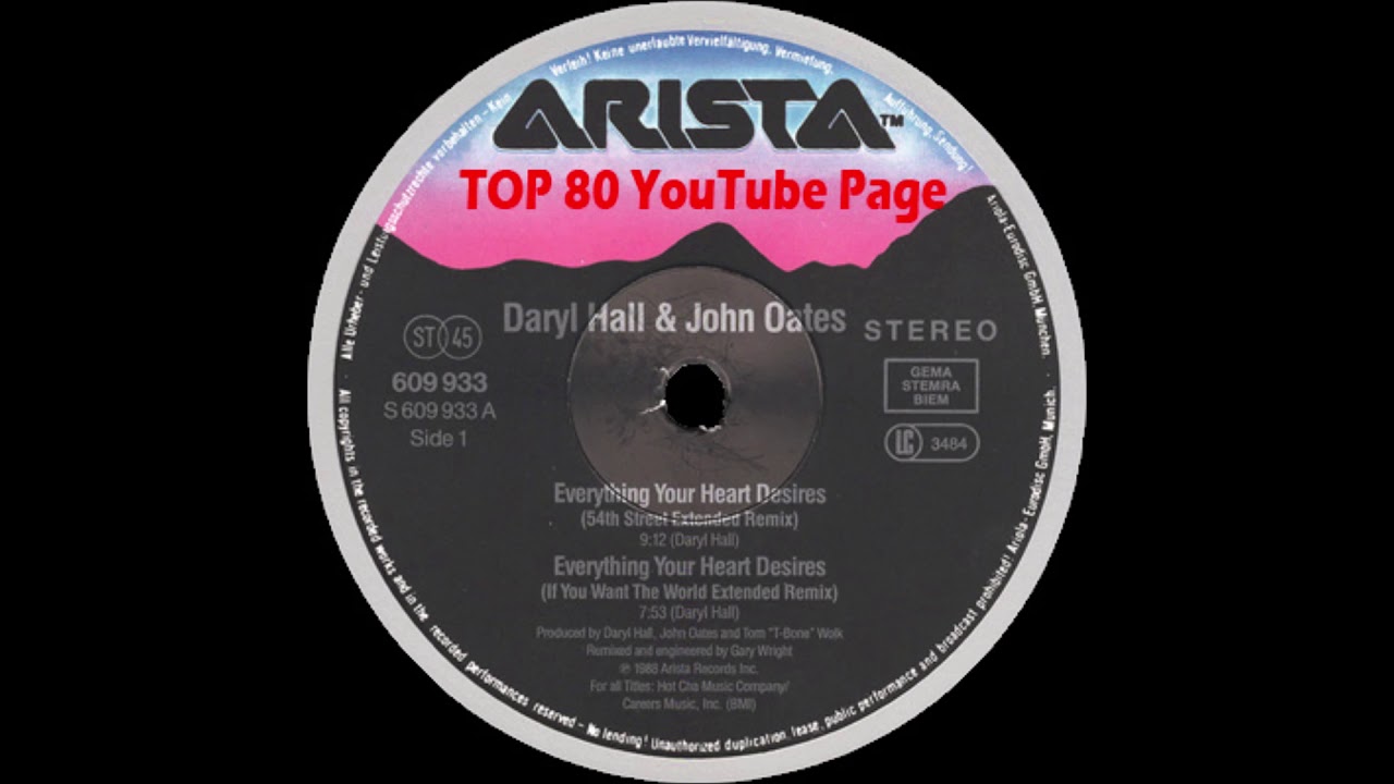 Daryl Hall & John Oates Everything Your Heart Desires (54th Street