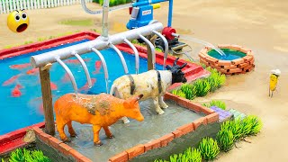 diy tractor supply water shower of cows science project | diy house of animals | @SunFarming