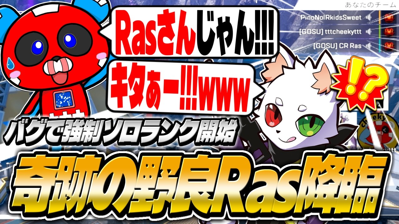 【奇跡】強制ソロランクでまさかのRasさんとマッチするCHEEKY【APEX】