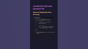 Remove duplicates from an array | Javascript interview question #02