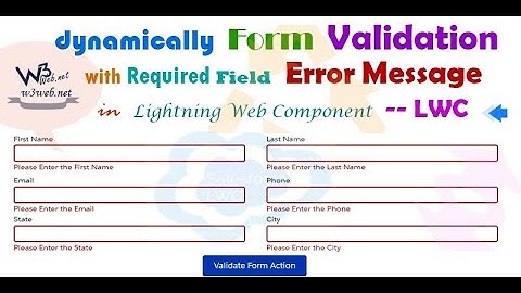 Create dynamically form validation with required field error message in lightning-input field in LWC