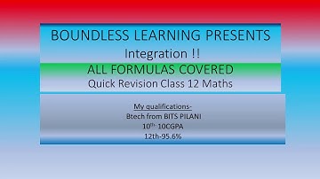 Integration All formulas Quick Revision for class 12 Maths with Tips
