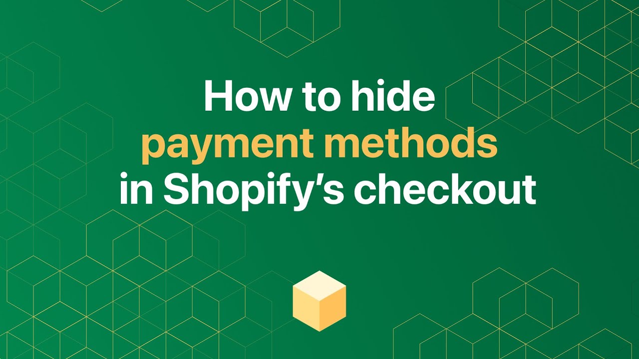 How to hide payment methods in Shopify's checkout - YouTube