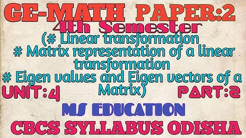 GE-MATH |Paper 2 | Linear transformation | #bscphysics  #bscchemistry #bsccomputerscience