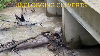 UNCLOGGING CULVERTS AND DITCHES IN THE RAIN 10/2023