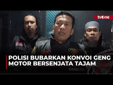 Konvoi Geng Motor Bersajam Kocar kacir saat Dikejar Aparat Kepolisian
