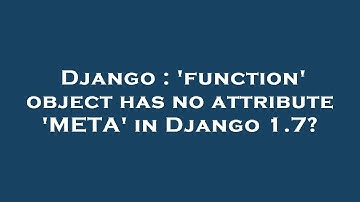 Django : 