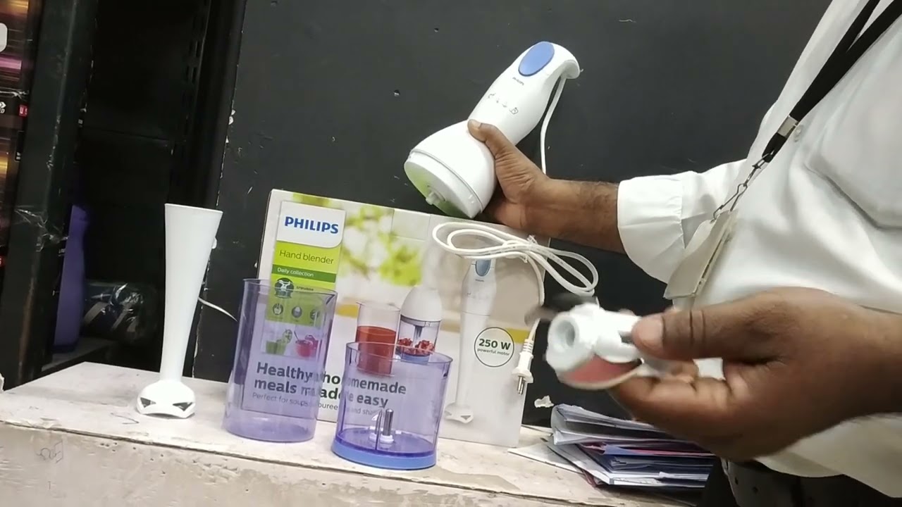 PHILIPS HR1351/C Hand Blender with Chopping Attachment, 250W (White)###