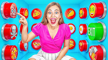 1000 SECRET BUTTONS CHALLENGE 🔴 | Only One Lets You Escape the Room!
