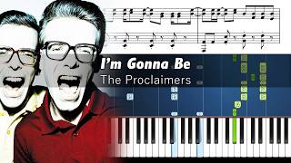 The Proclaimers - I'm Gonna Be (500 Miles) - Piano Tutorial With Sheet Music