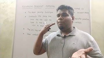 Recursive Descent Parser (Video-8)