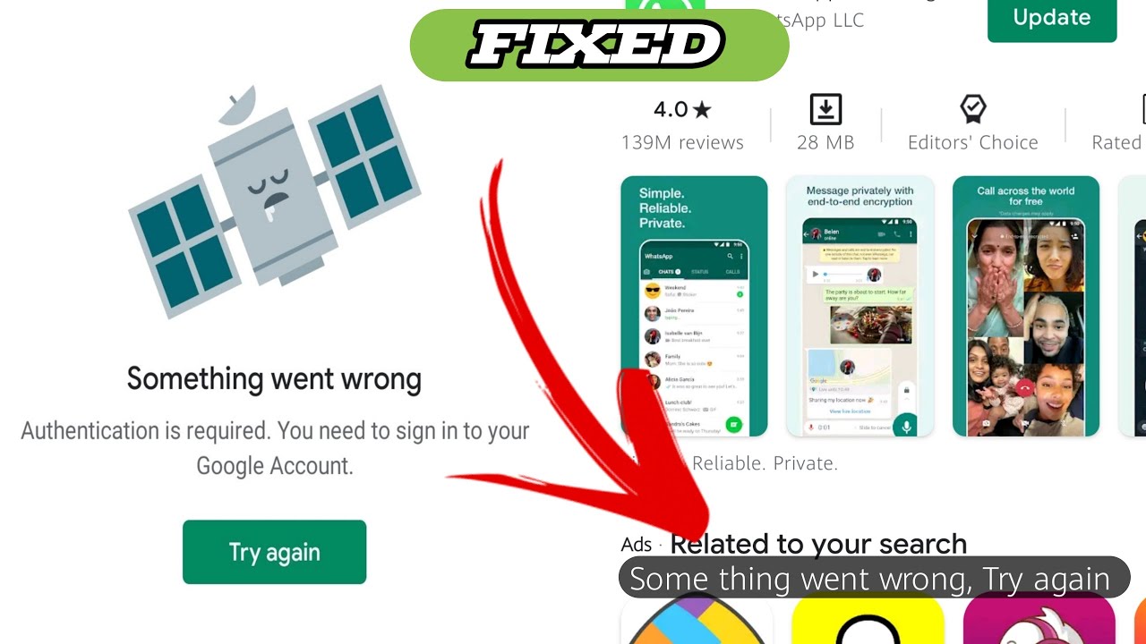 Something went wrong Try Again Error  No Internet Connection Google Play store Problem In Android