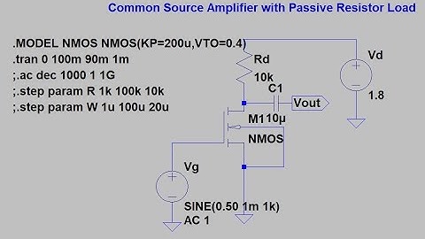 1. CS Amplifier with Resistor Load in LTspice | Analog Electronics | Simulation
