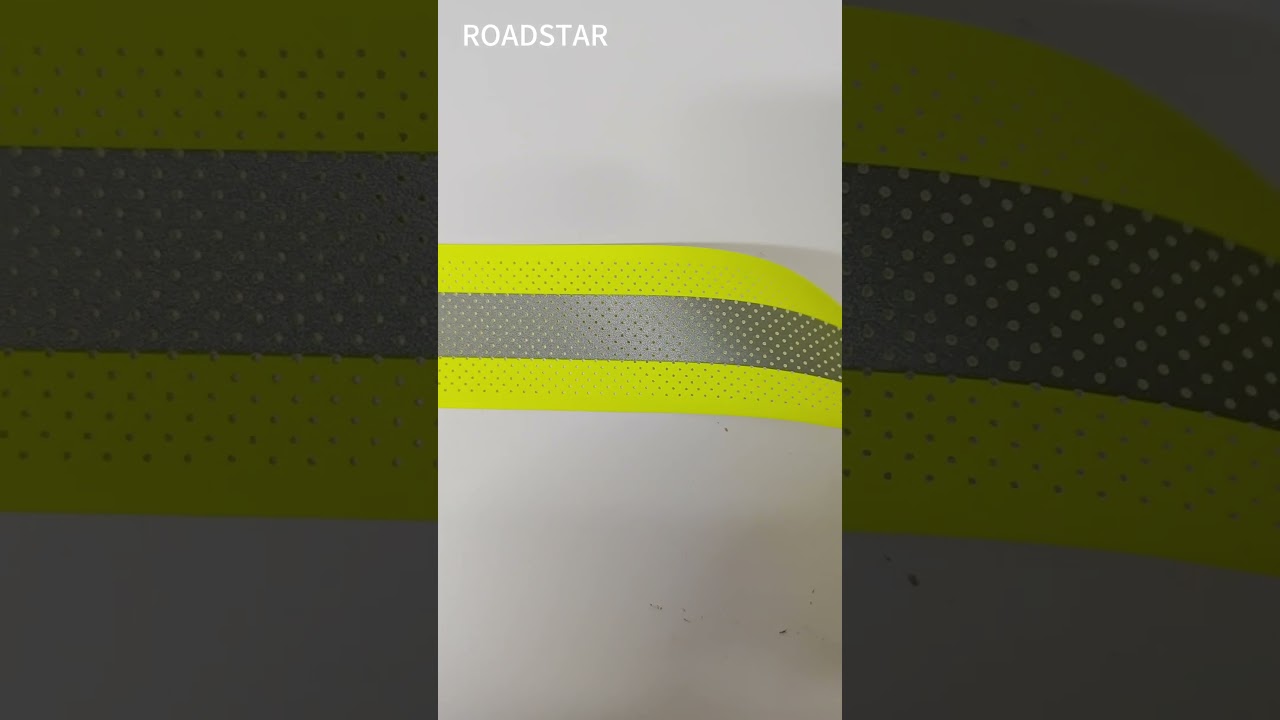 Flame Retardant Reflective Fabric with Holes Fluo.Yellow Warning Tape Sew on Firefighter Clothes