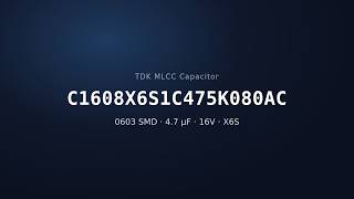 TDK C1608X6S1C475K080AC 4.7µF 16V X6S MLCC Capacitor | 0603 SMD