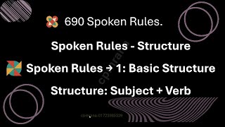 Spoken Rules 1/690 (Learn Basic English Sentence Structure: Present, Past & Future Tense)