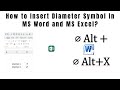 Insert Diameter Symbol (⌀) in Microsoft Word &amp; Excel | Step by Step Guide